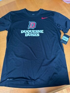 NWT Nike Black Dri-FIT Athletic Tee with Red & White Accent